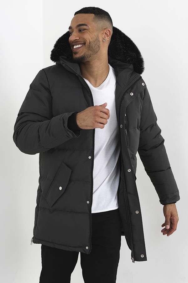 Mens Hooded Parka Jacket Colne