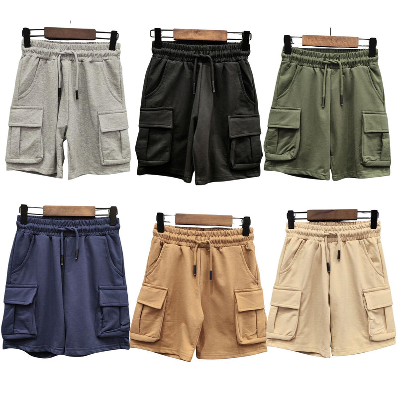 Boys Cargo Style Shorts Cotton Velcro Fastening Combat Pockets P187