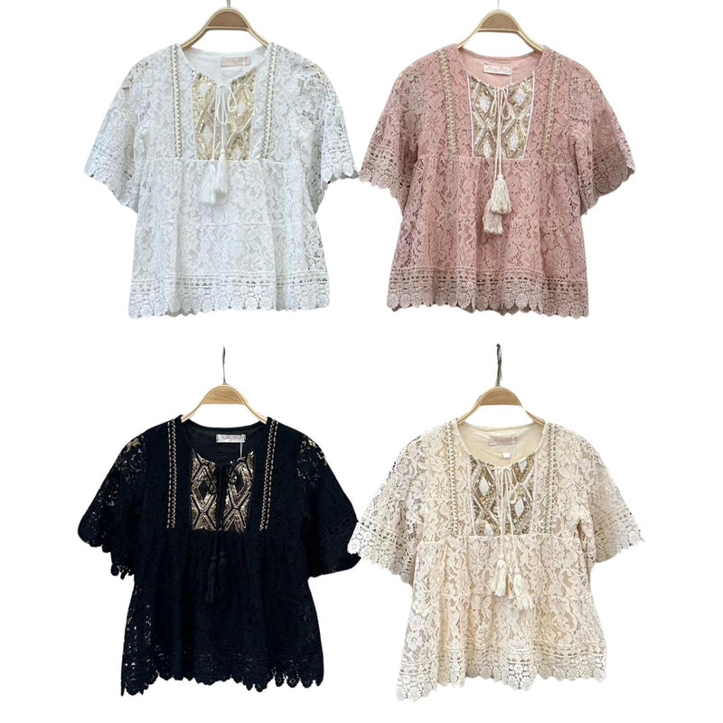 Girls Boho Style Top With Tassels T1995