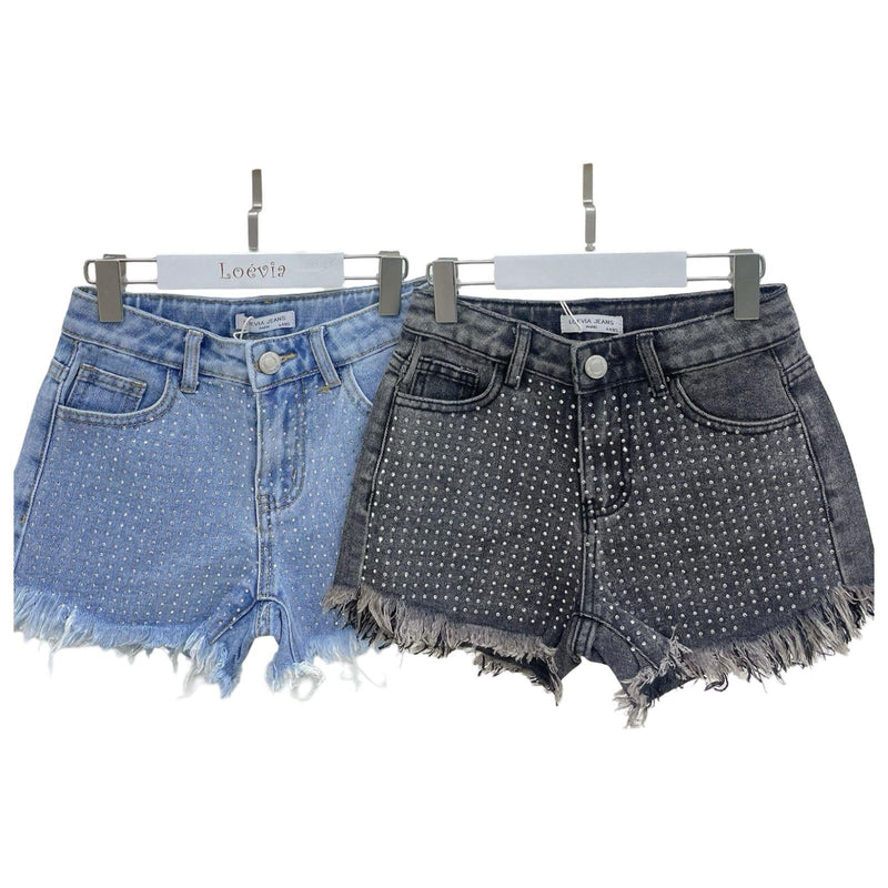 TTC BONNIE Girls Denim Shorts With Diamantes