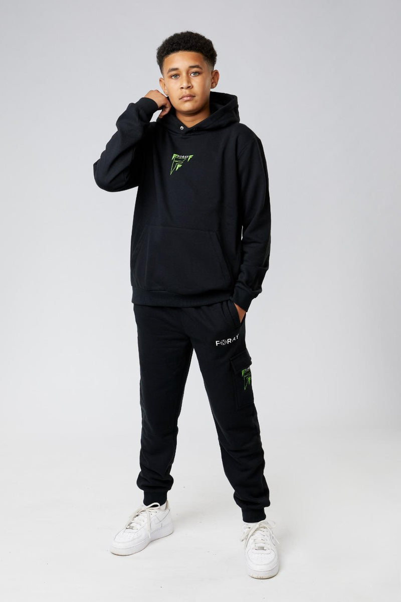 Boys Foray Tracksuit With Cargo Style Joggers Soft Fleece AIM