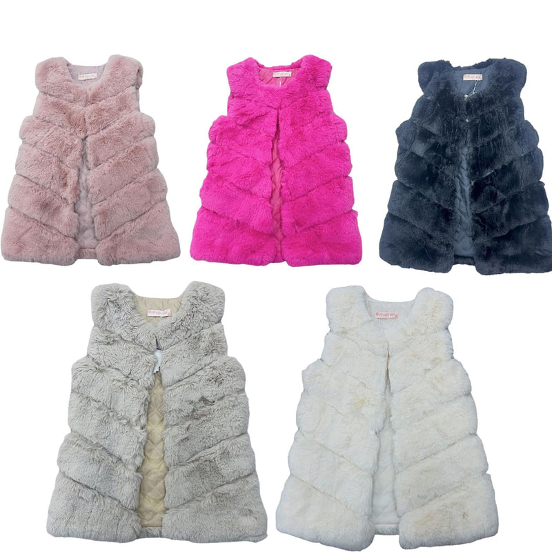 Girs Faux Fur Long Gilet