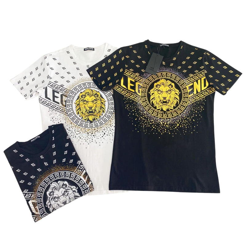 Mens Slim Fit T-Shirt Lion Print F9756