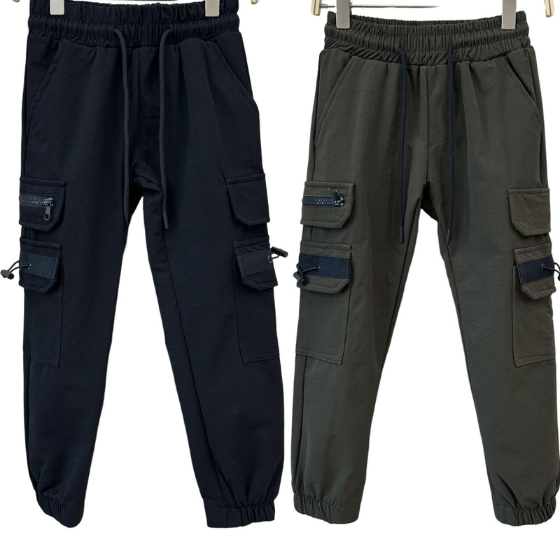 TTC ZAYDEN Boys Drawstring Waist Cargo Trousers