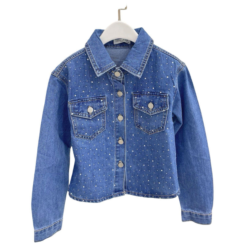 TTC DAISY Girls Denim Shirt Jacket With Diamantes