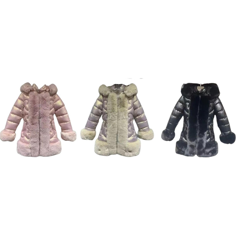 Girls Padded Parka Jacket Coat Z6010