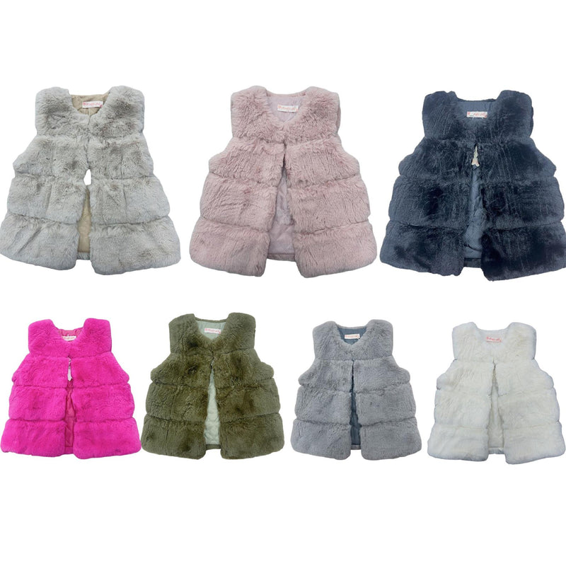 Girls Faux Fur Short Gilet