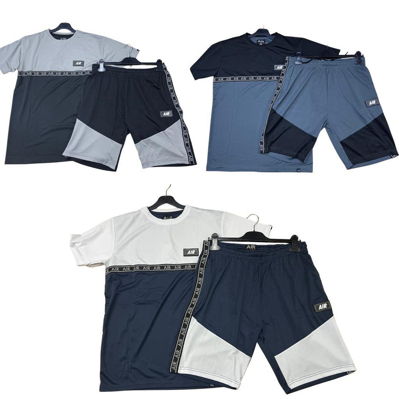 Mens AIR Slim Fit Poly T-Shirt And Short Set 2021-23