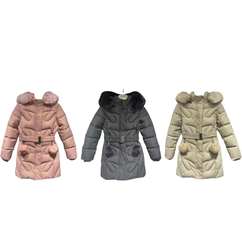 Girls Padded Parka Jacket Coat Z6006