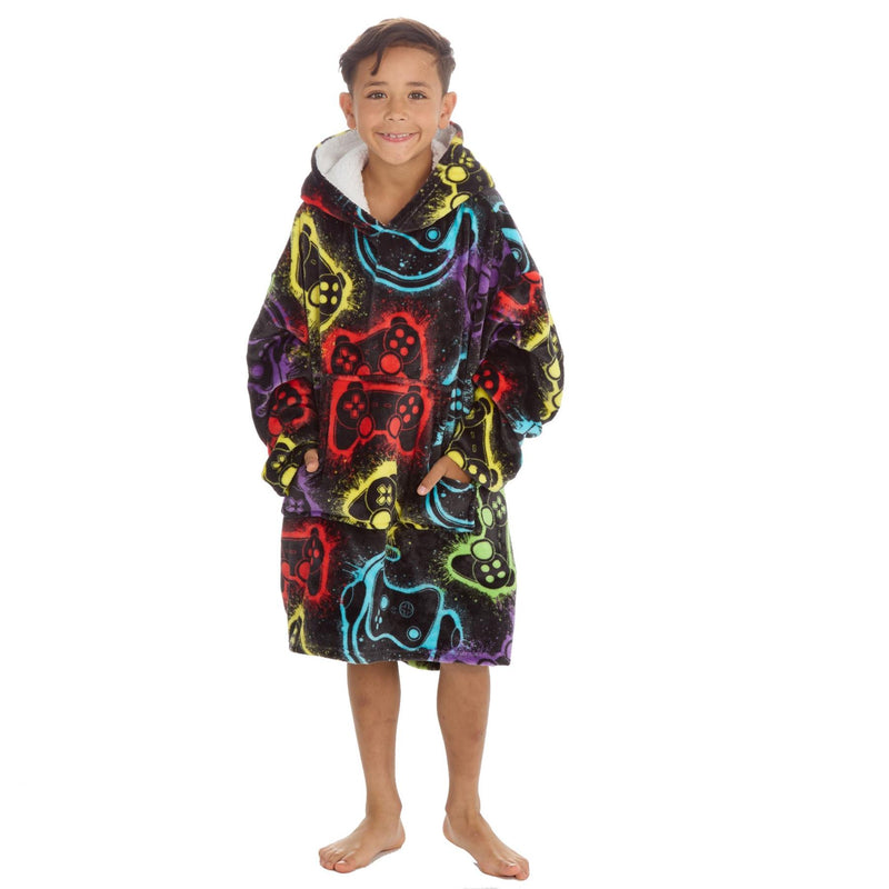 Boys Neon Gamer Oversized Hoodie