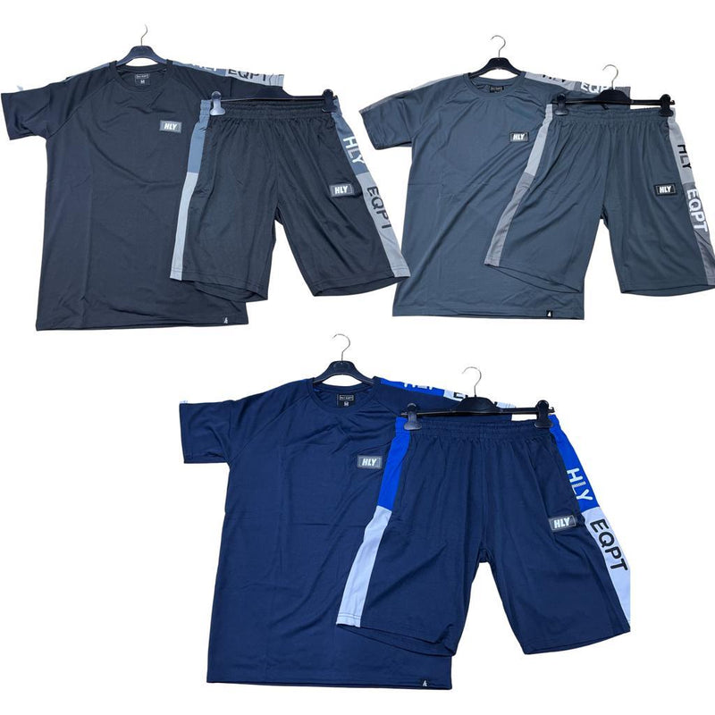 Mens HLY Slim Fit Poly T-Shirt And Short Set 2023-23