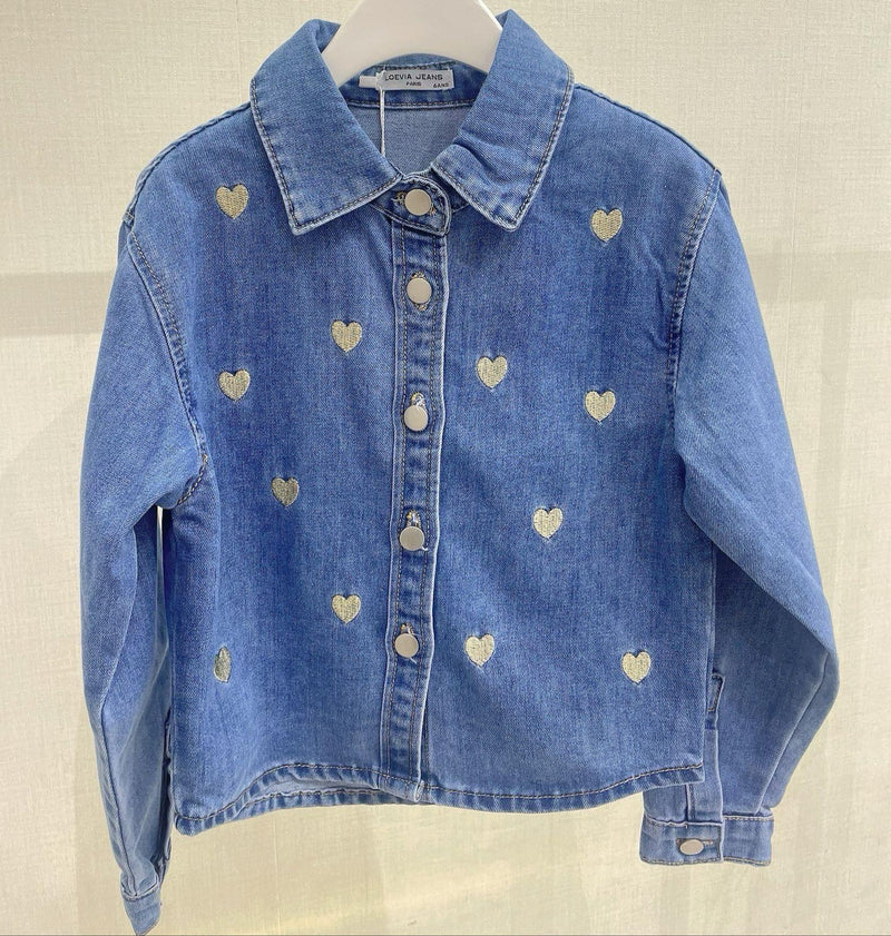 TTC ELIANA Girls Heart Detail Denim Shirt Jacket