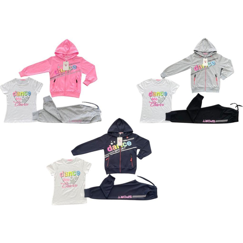 Girls 3 Piece Tracksuit Dance JL-8113