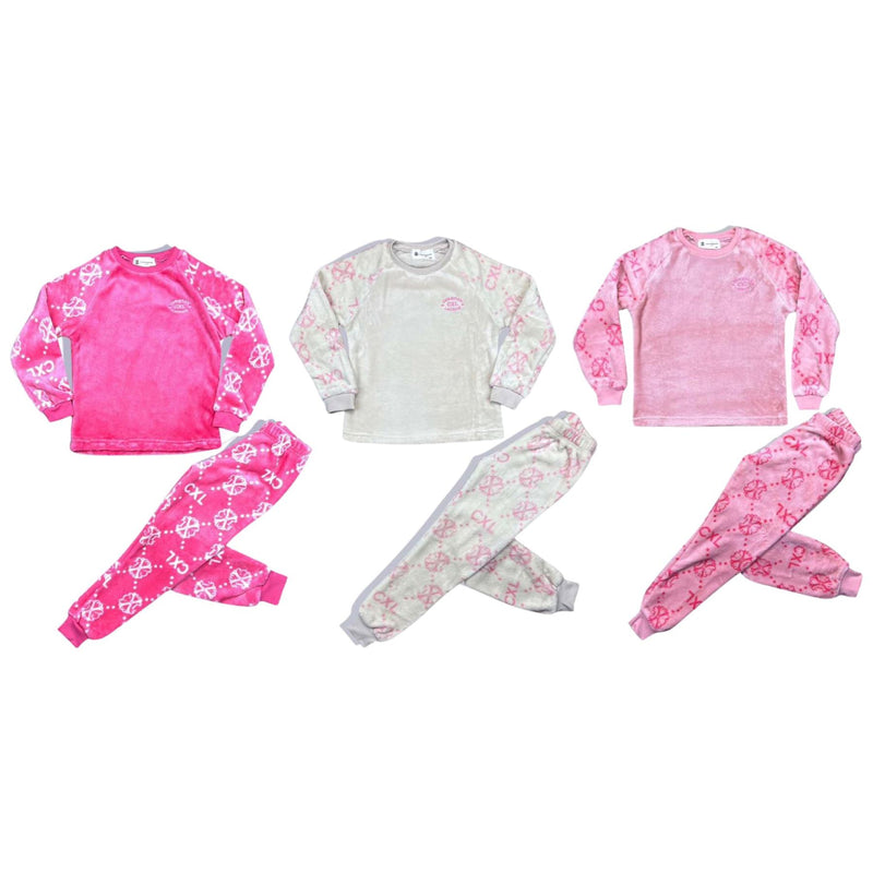 Girls Soft Fluffy Fleece Pyjamas Lounge Sets CL-105