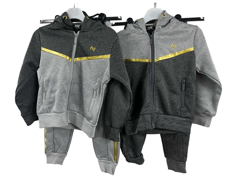 TTC MYRON Boys Fleece Lined Tracksuit Full Zip Gold Detailing