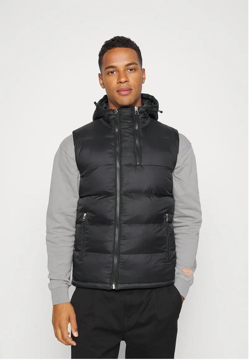 Mens Padded Hooded Gilet Titan