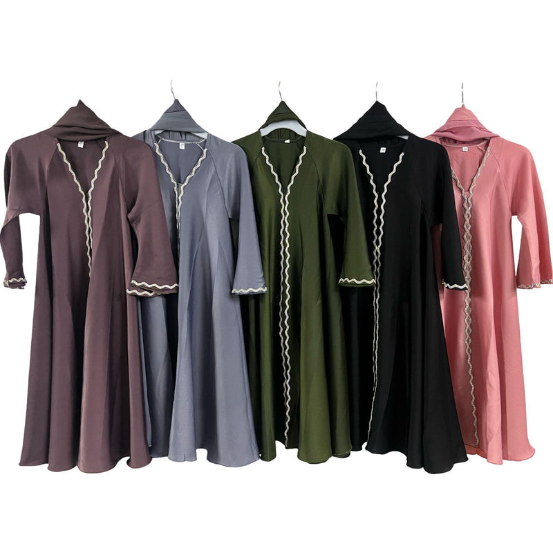 TTC INAYA Girls And Ladies Matching Umbrella Style Abaya With Belt And Scarf