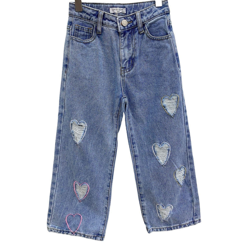 TTC EVIE Girls Denim Jeans With Heart Rip Detailing