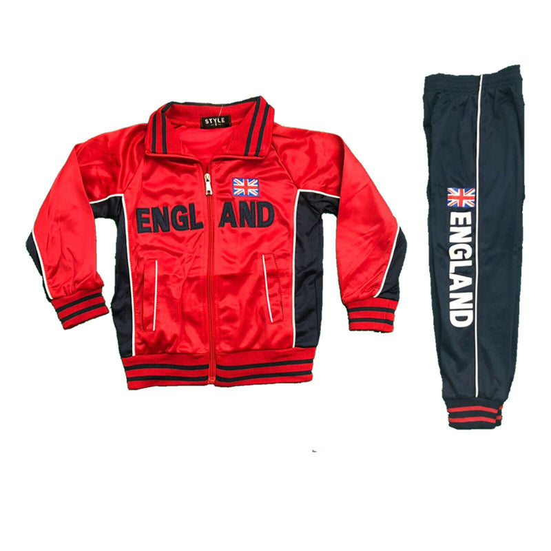 Boys Kids England Tracksuit Jacket Joggers Jogging Bottoms Sport Football Set.