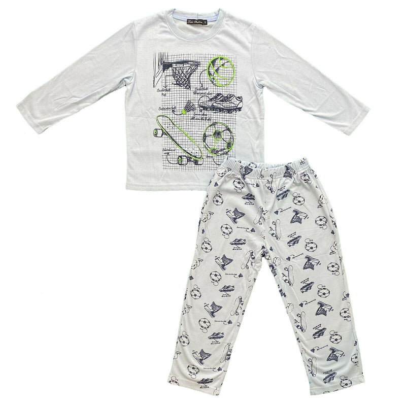 Boys Kids Pyjamas Long Sleeve Top Bottom Set Nightwear Football Sports