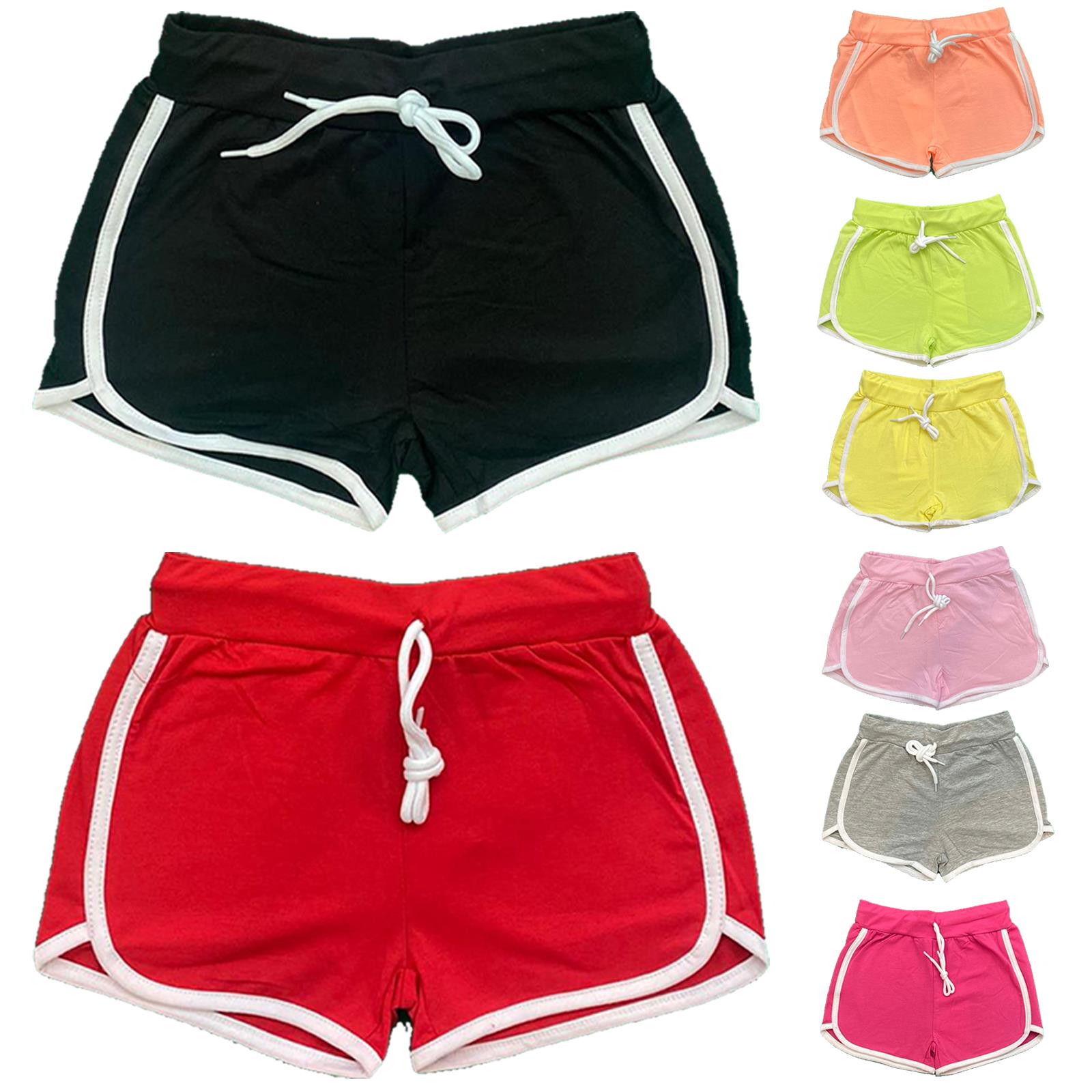 Girls Kids Plain Shorts Hot Pants Cotton Dance Gym Summer Holiday Spor