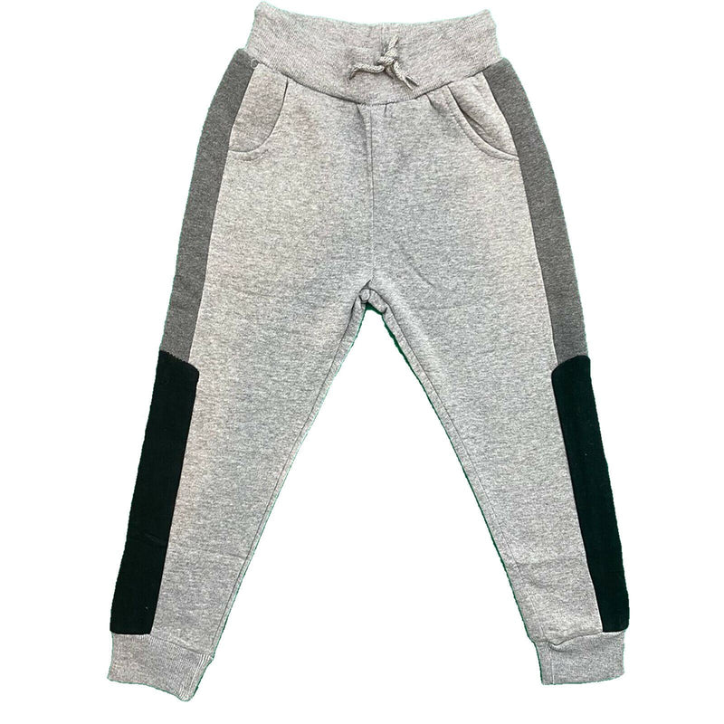 Boys Kids Panel Jogging Sports Warm Tracksuit Bottoms Fleece Winter Joggers Gym.