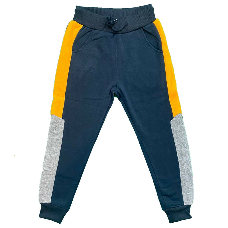 Boys Kids Panel Jogging Sports Warm Tracksuit Bottoms Fleece Winter Joggers Gym.