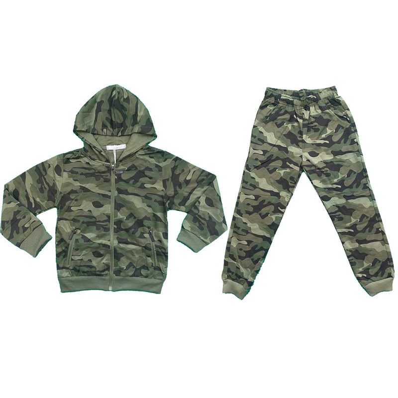 Boys Kids Tracksuit Camouflage Jacket Joggers Jogging Bottoms Camo Army Set