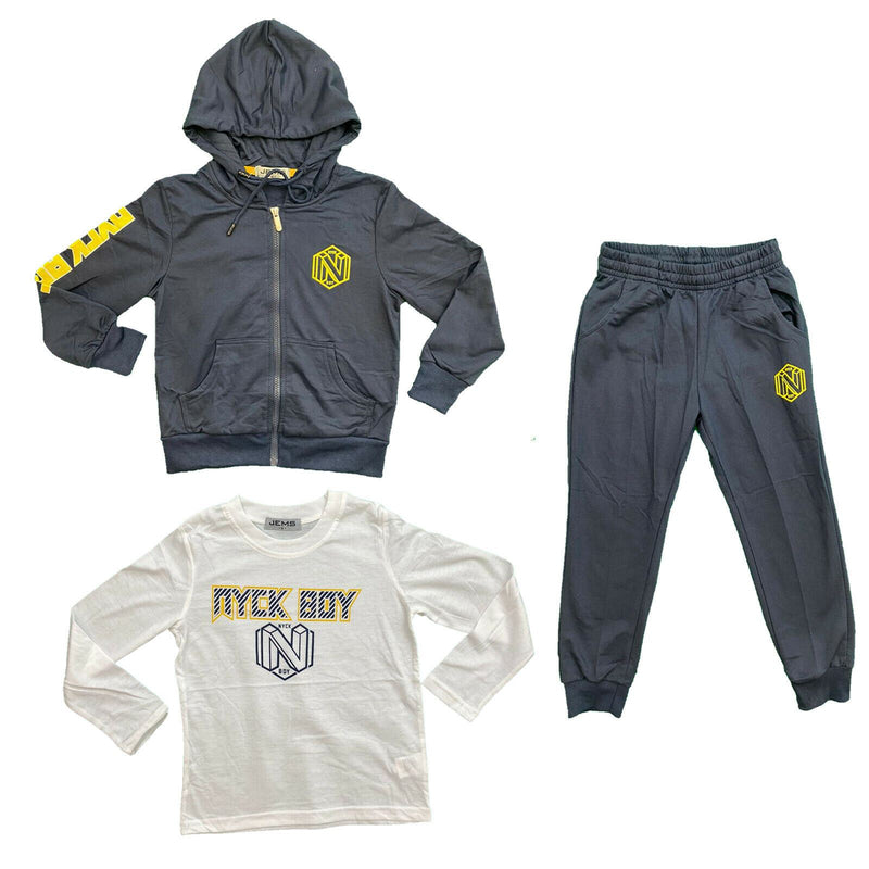 Boys Kids Tracksuit Jacket Joggers T Shirt Jogging Bottoms Sport PE Gym Set.