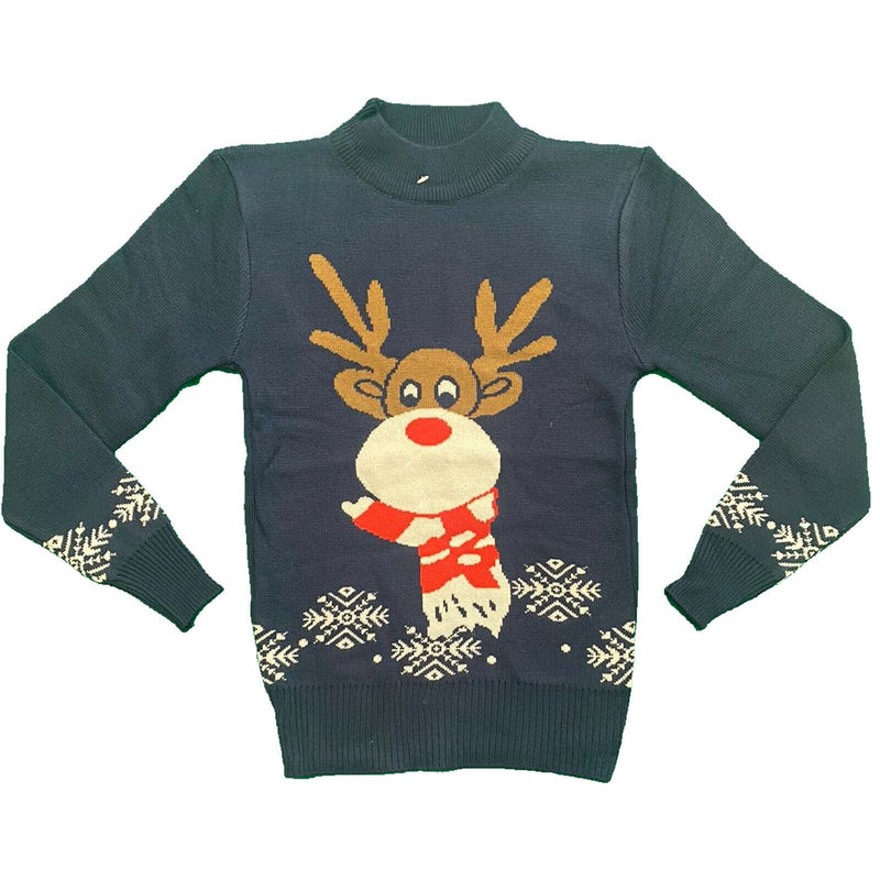 Boys Girls Kids Christmas Jumper Reindeer Sweater Xmas Sweatshirt Top Rudolph.