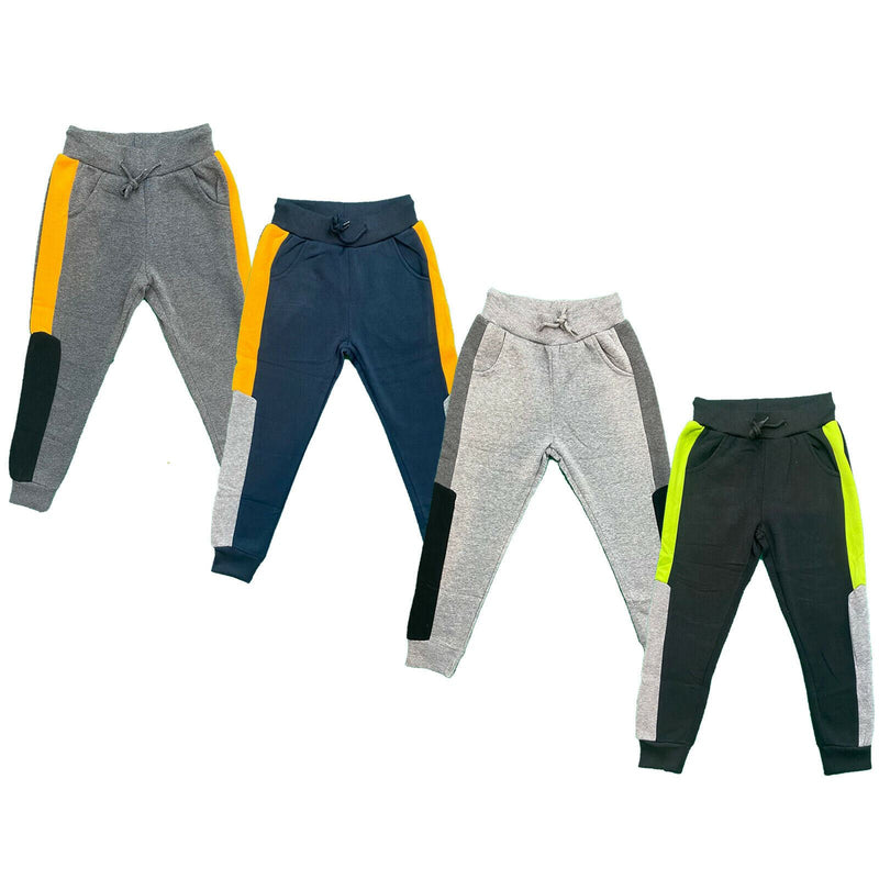 Boys Kids Panel Jogging Sports Warm Tracksuit Bottoms Fleece Winter Joggers Gym.