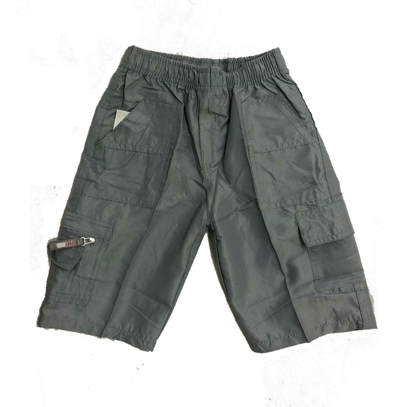 Boys Kids Shorts Plain Knee Length Combat Cargo Pocket Summer Fashion Chino