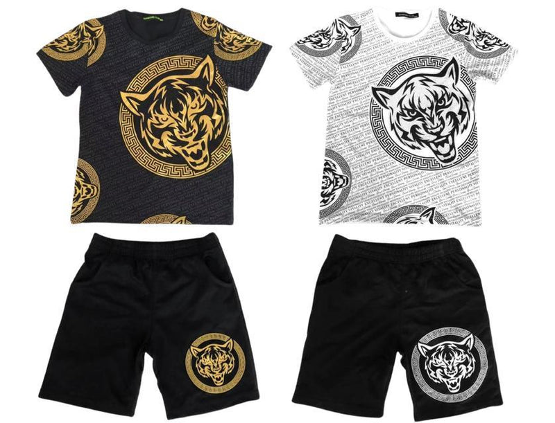 Boys Tiger Print T-Shirt And Short Set F133