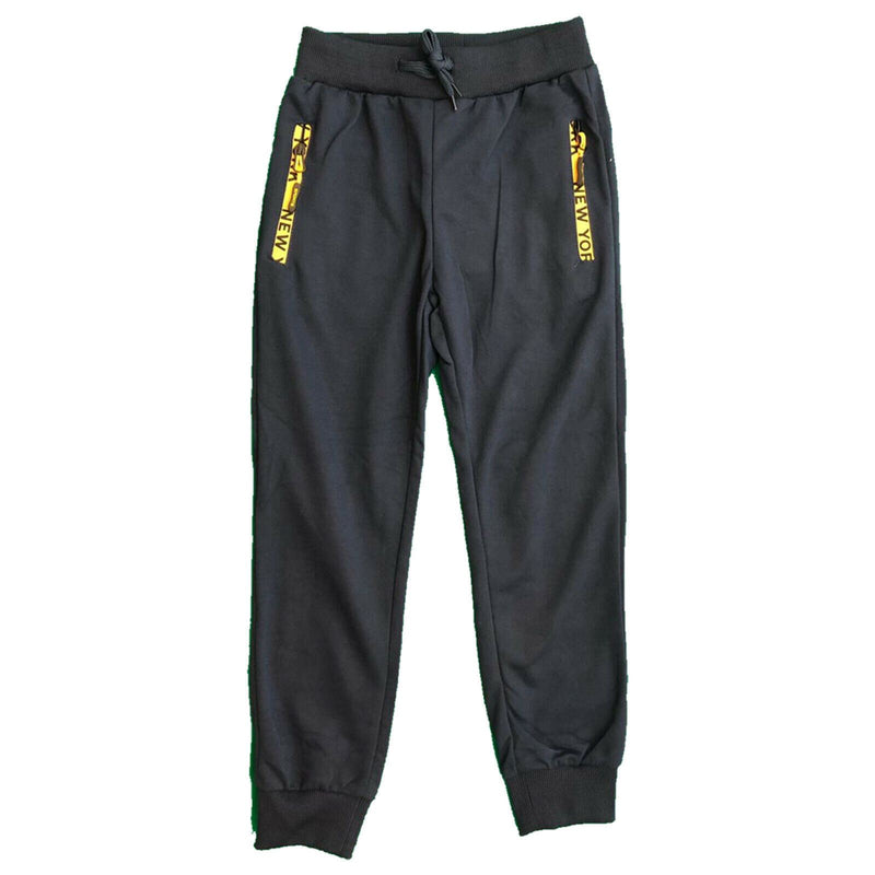 Boys Kids Plain Zip Pocket School Jogging Sports PE Tracksuit Bottoms Joggers.