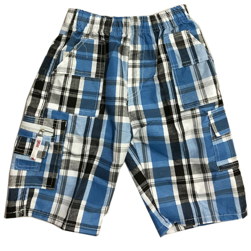 Boys Kids Shorts Check Combat Cargo Pocket Summer Fashion Chino