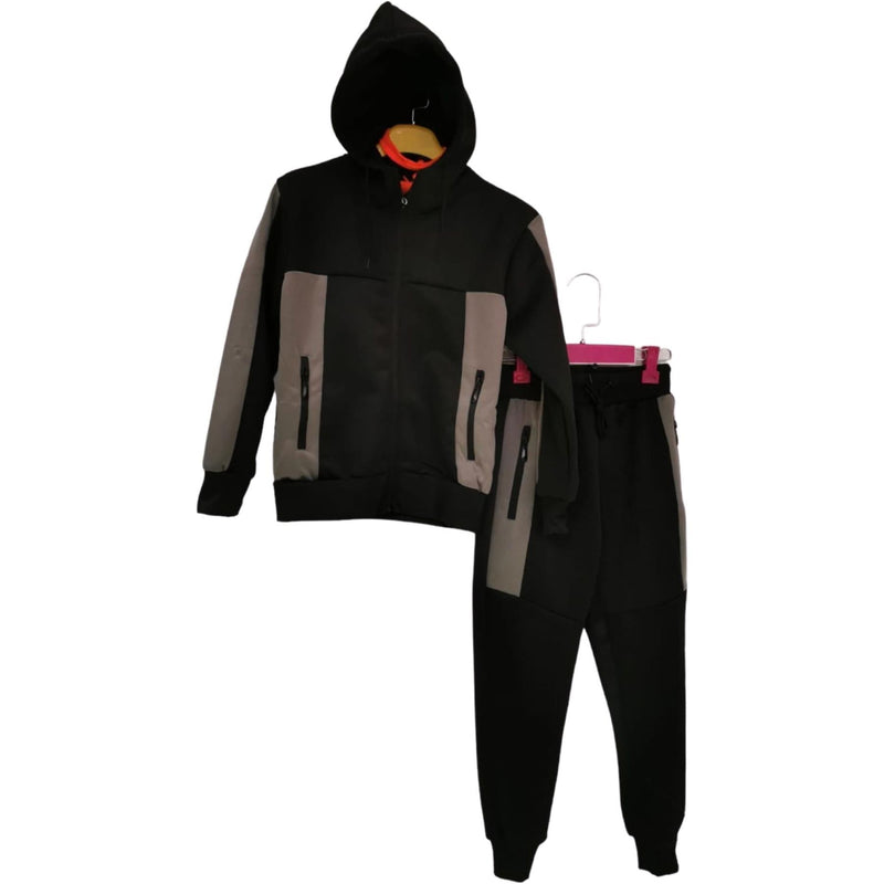 Boys And Mens Matching Tracksuit Slim Fit Zip Pockets (FY-1068)