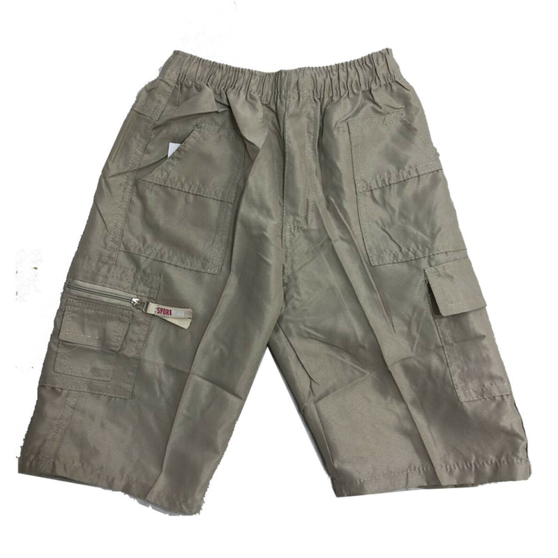 Boys Kids Shorts Plain Knee Length Combat Cargo Pocket Summer Fashion Chino