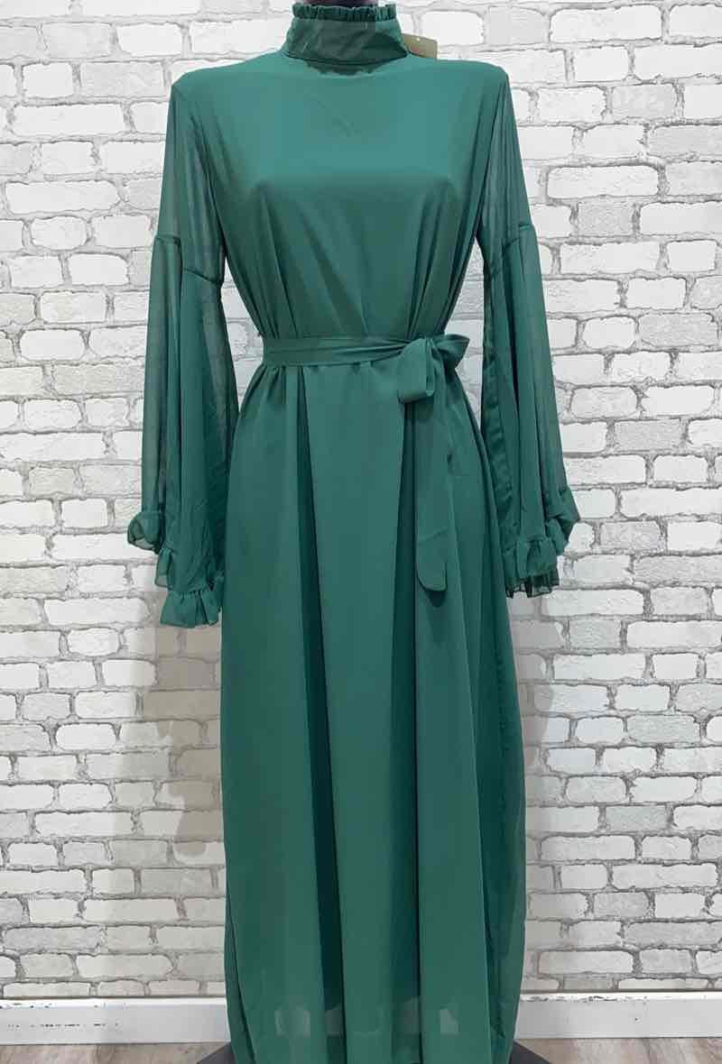 Ladies Ruffle Sleeve Flowy Maxi Dress