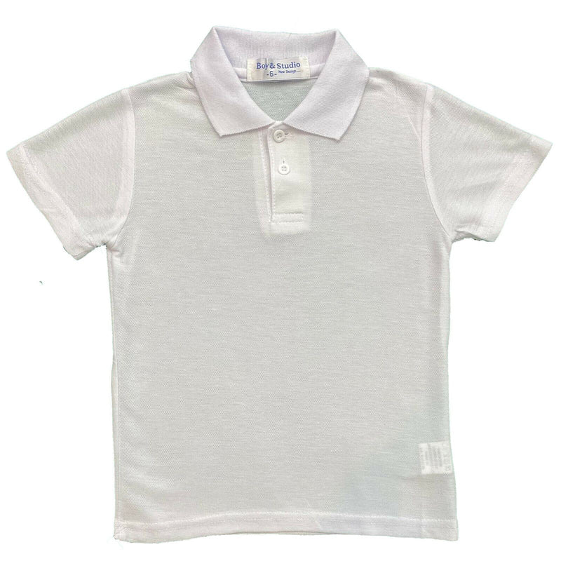 Boys Girls Kids Plain Polo Shirt T-Shirt Cotton School Uniform PE Short Sleeve.