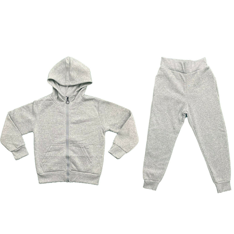 Boys Girls Kids Plain Tracksuit Hoodie Joggers Fleece Jogging Bottoms School PE.