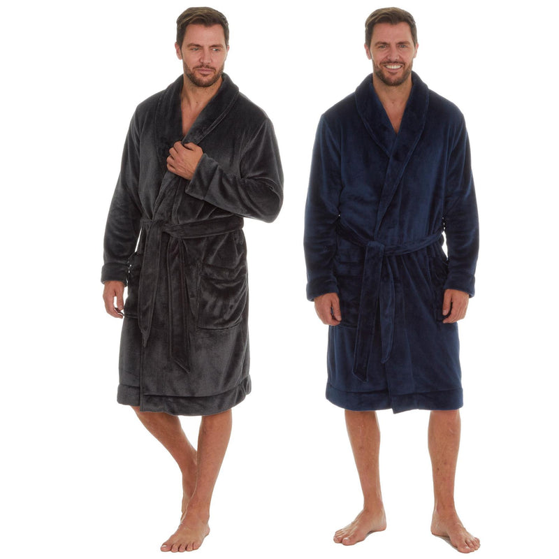 Mens Plain Plush Fleece Robe