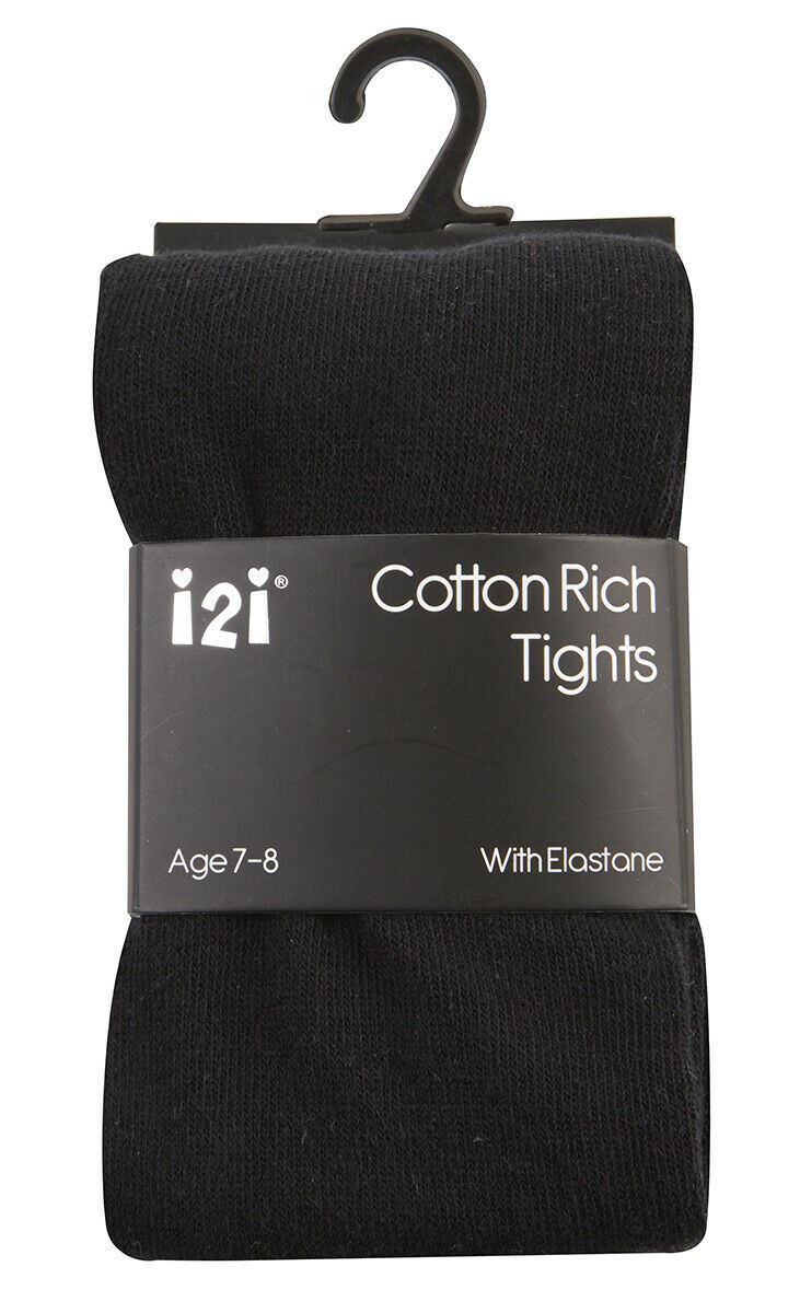 Cotton Rich Tights (2 pack) - Black, Age 11/12