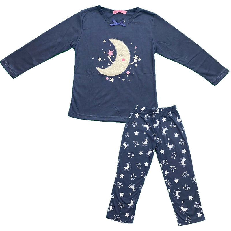 Baby Girls Kids Pyjamas Long Sleeve Top Bottom Set Nightwear PJs Printed.