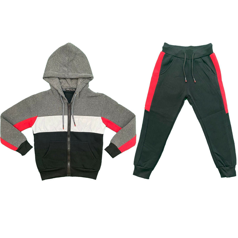 Boys Kids Tracksuit Stripe Panel Jacket Joggers Jogging Bottom Outfit Reflective