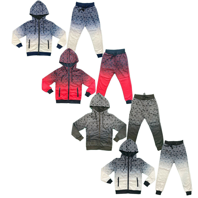 Boys Kids Tracksuit Jacket Joggers Jogging Bottoms Printed Sports Set Outfit.