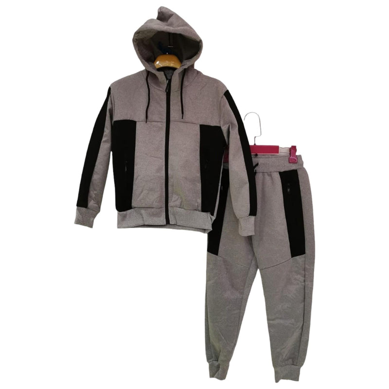 Boys And Mens Matching Tracksuit Slim Fit Zip Pockets (FY-1068)