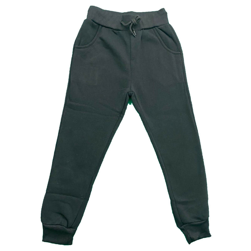 Boys Girls Kids Plain Jogging Sports Tracksuit Bottoms Joggers PE School Fleece.