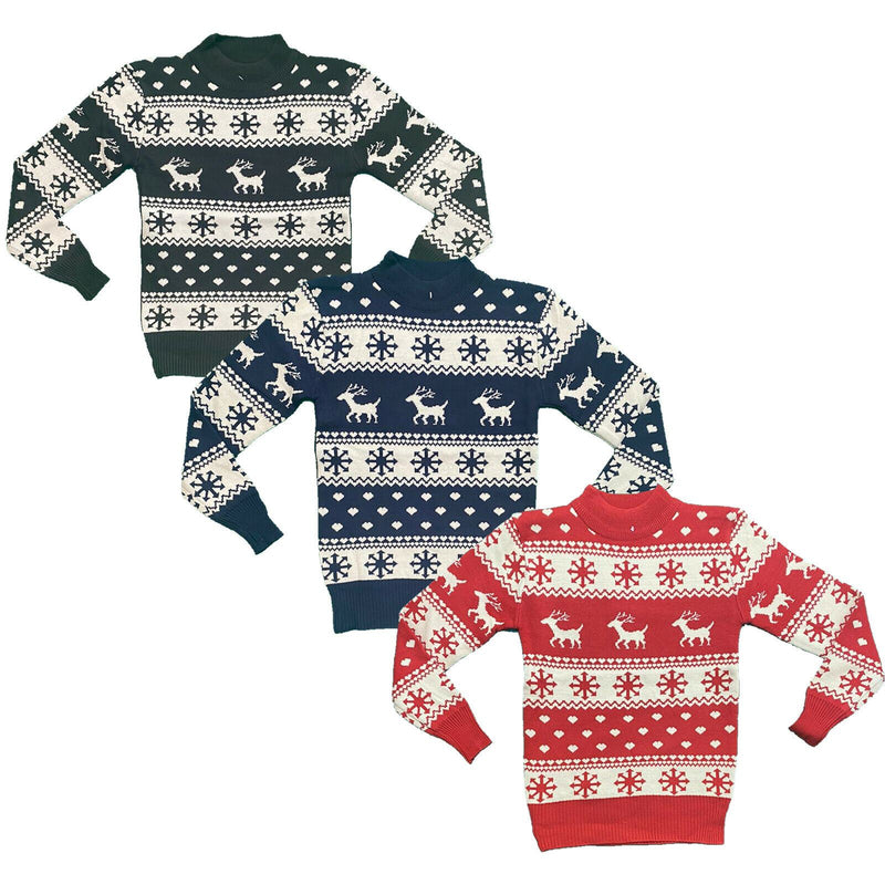 Boys Girls Kids Christmas Jumper Reindeer Sweater Xmas Sweatshirt Top.