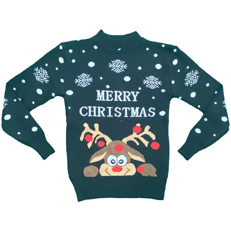 Boys Girls Kids Christmas Jumper Reindeer Sweater Xmas Sweatshirt Top Rudolph.