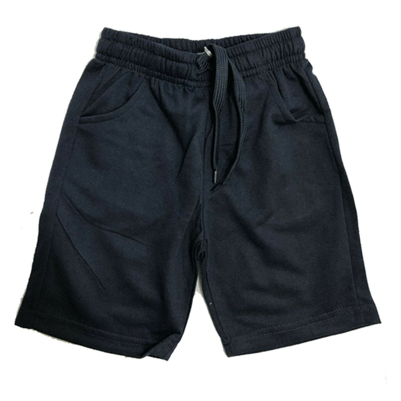 Boys Kids Plain Shorts Cotton PE School Summer Gym Sports Navy Red Black.